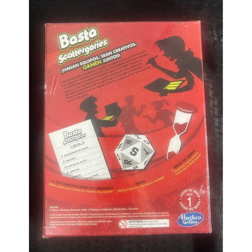 Basta Scattergories Spanish Board Game Hasbro A5226 NEW Factory Sealed Español